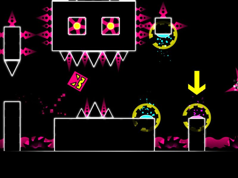 Chướng ngại vật cực kỳ phong phú trong Geometry Dash Hack