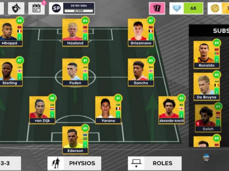 Xây dựng đội hình trong mơ trong Dream League Soccer 2019 Mod Tiger Vô Hạn Tiền
