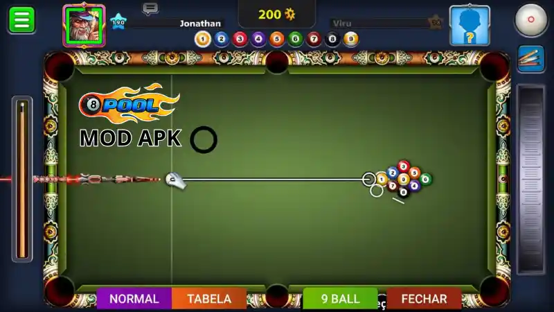 Hack 8 Ball Pool apk đường kẻ dài