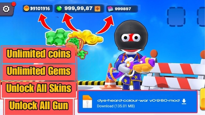 Những tính năng của bản Dye Hard Mod APK