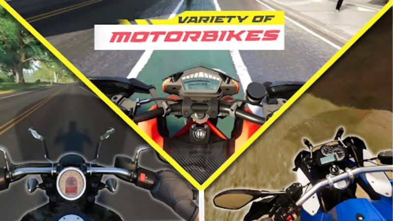 Tính năng thu hút trong bản Traffic Bike Rush Driving City Mod APK