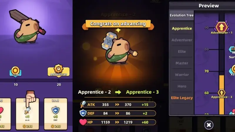 Gameplay của Capybara Go MOD APK