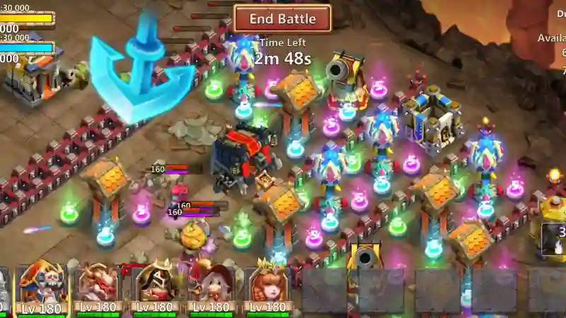 Spam quân liên tục trong Hack Castle Crush APK