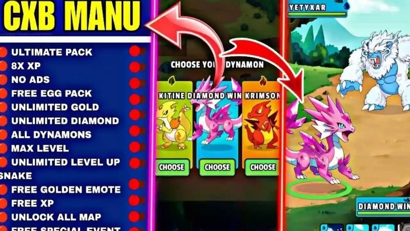 Vô hạn tiền trong Dynamons World Hack Full Rồng Apkmoday