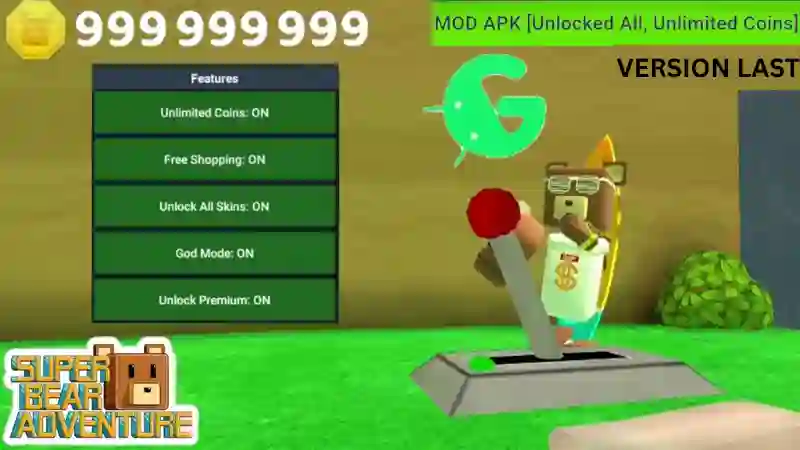 Vô hạn tiền trong Super Bear Adventure MOD APK