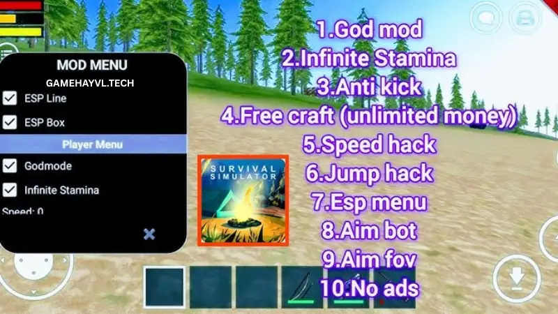 Bất tử trong Hack Survival Simulator