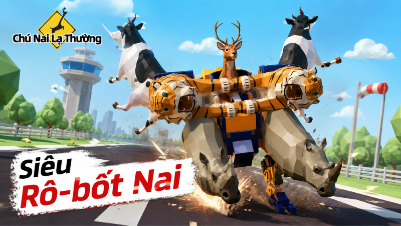 Gameplay Chú Nai Lạ Thường MOD APK phá phách thành phố