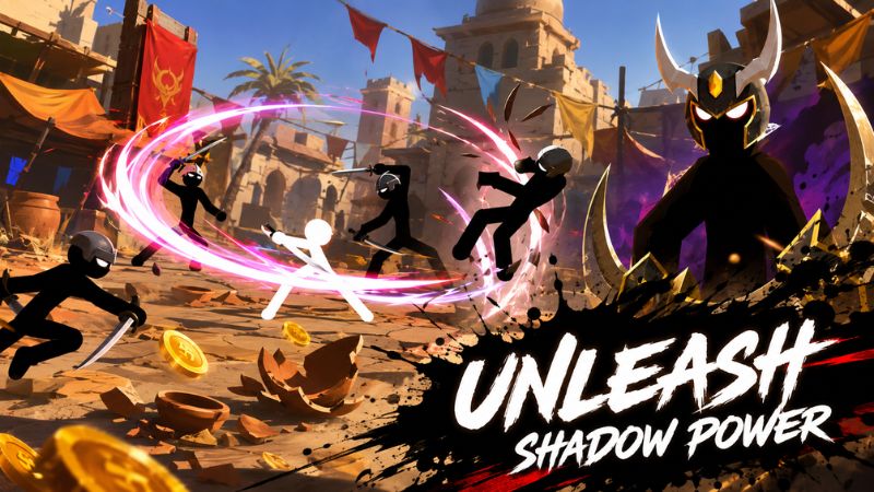 Gameplay Stickman Weapon Master MOD APK kết hợp đòn nhẹ và đòn nặng tạo chuỗi combo