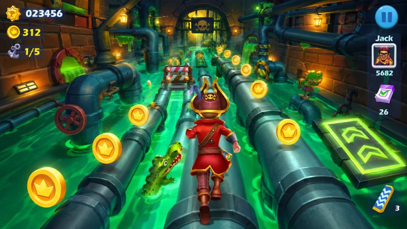 Gameplay Subway Runner Mod APK đổi làn để tránh tàu và chướng ngại vật