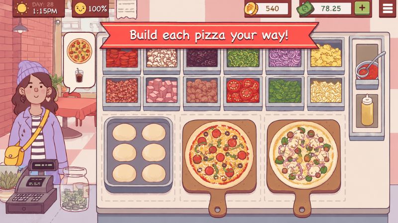 Good Pizza, Great Pizza MOD APK hoàn thành pizza và phục vụ khách tại cửa hàng