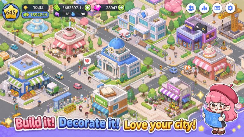 Happy Citizens MOD APK vô hạn kim cương hỗ trợ xây dựng và mở rộng đô thị