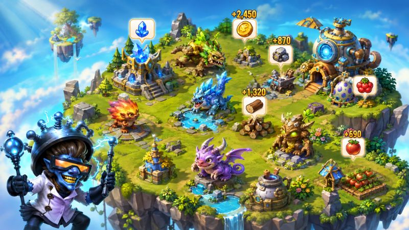 Monster Legends MOD APK vô hạn tiền kim cương và thức ăn hỗ trợ nâng cấp quái vật