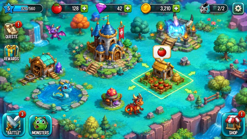 Monster Legends MOD APK với đội hình quái vật tham gia những trận đấu chiến thuật PvP