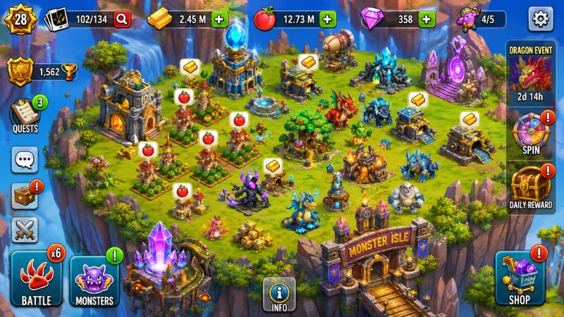 Monster Legends MOD APK với gameplay lai tạo và thu thập hơn 900 quái vật