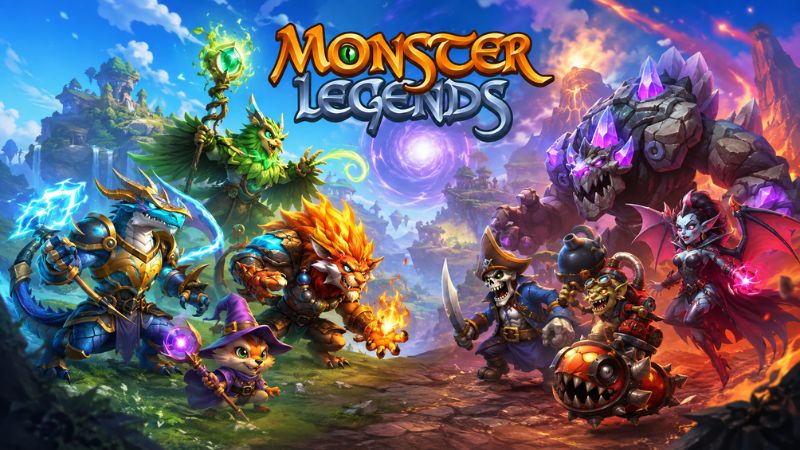 Monster Legends MOD APK với hòn đảo và nhiều quái vật thuộc các nguyên tố khác nhau