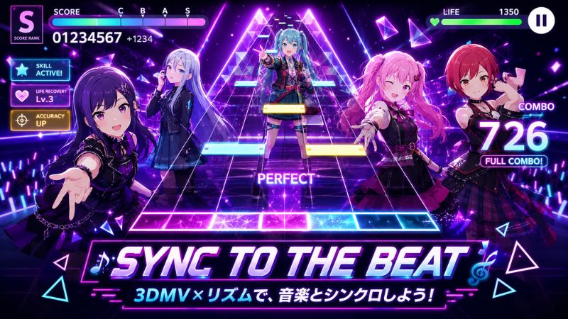 Project Sekai MOD APK với nhiều nốt nhạc xuất hiện liên tục trên màn hình