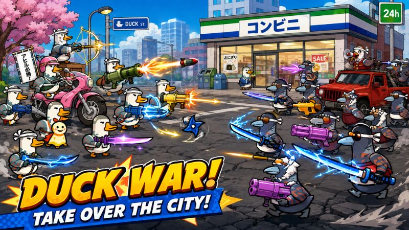 Quack Bag Duck Mafia MOD APK với đội vịt gangster và nhiều trang bị