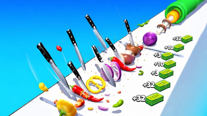 Slice Master Idle Clicker MOD APK cắt cá và trái cây