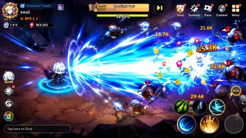 Soul Strike MOD APK chiến đấu với nhiều quái vật