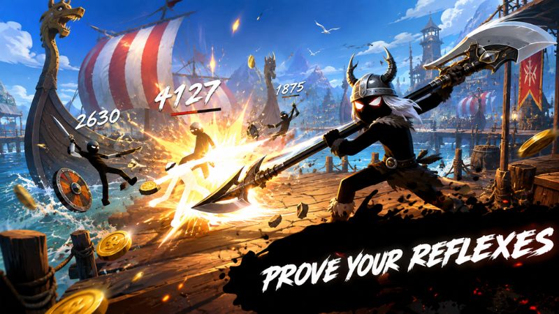 Stickman Weapon Master MOD APK sử dụng nhiều loại vũ khí để chiến đấu với kẻ địch