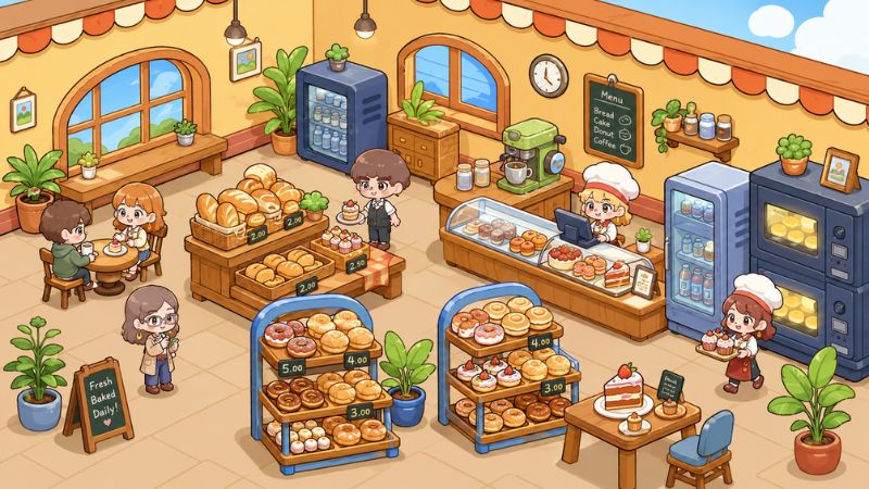 Tiệm Cà Phê Hạnh Phúc MOD APK cho phép trang trí nội thất và mở rộng nhà hàng