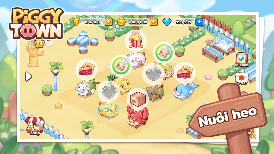 Những tính năng nổi bật trong Piggy Town VN