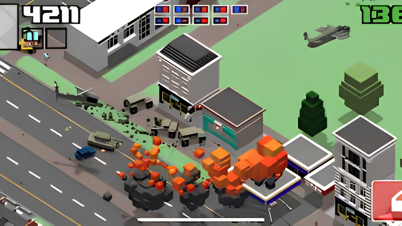 Gameplay Smashy Road Wanted 2 MOD APK trong thế giới mở