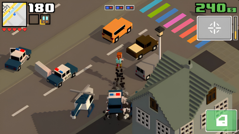 Smashy Road Wanted 2 MOD APK đổi phương tiện khi chạy trốn