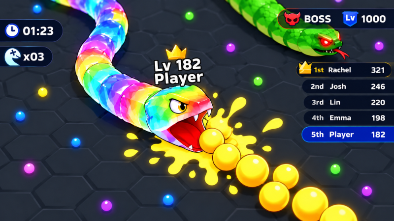 Snake Clash MOD APK vô hạn tiền và mở khóa skin