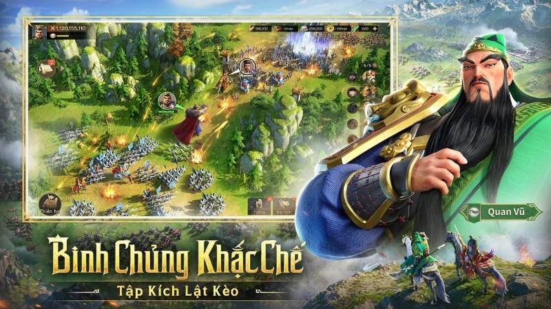 Tam Quốc Tranh Bá Thiên Hạ hành quân tự do trên bản đồ