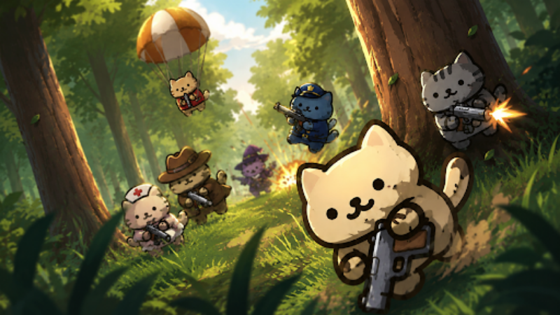 Xây dựng đội mèo chiến đấu trong Idle Cat Gunner MOD APK