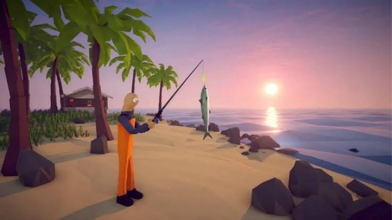 Gameplay How to Fish Game MOD APK khi kéo cá lên bờ (1)