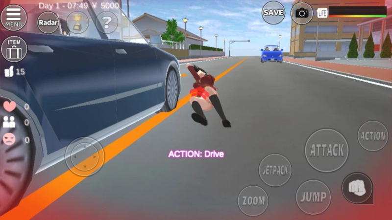 Giao diện trang phục và phụ kiện được mở khóa trong SAKURA School Simulator MOD APK