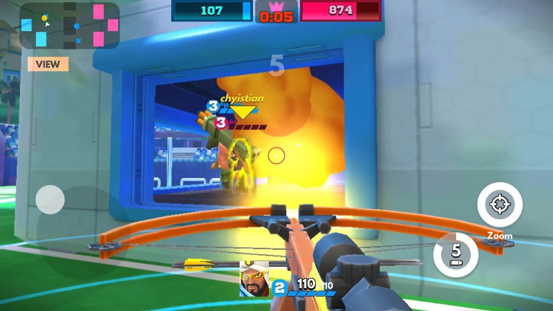 Nhân vật FRAG Pro Shooter tấn công công trình đối thủ